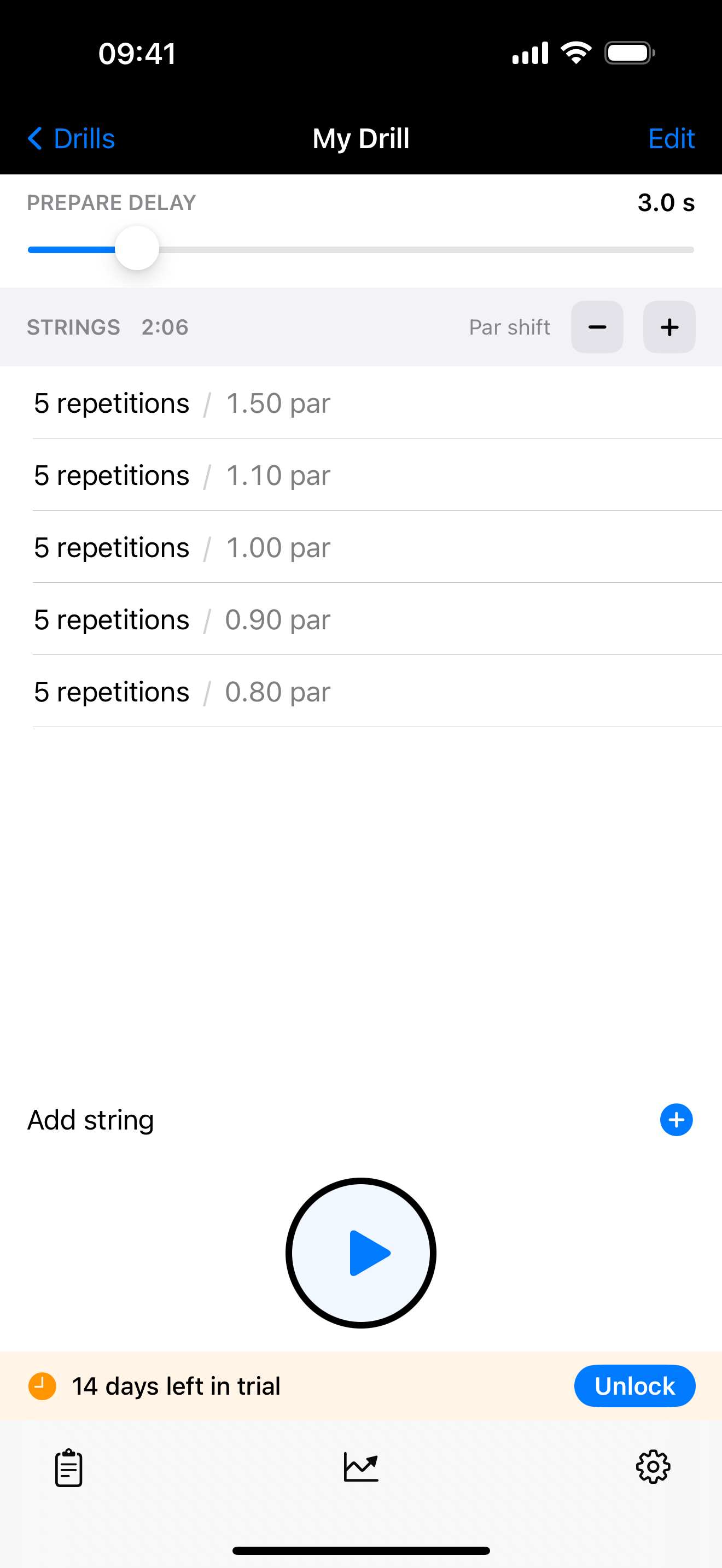 Drill detail with strings