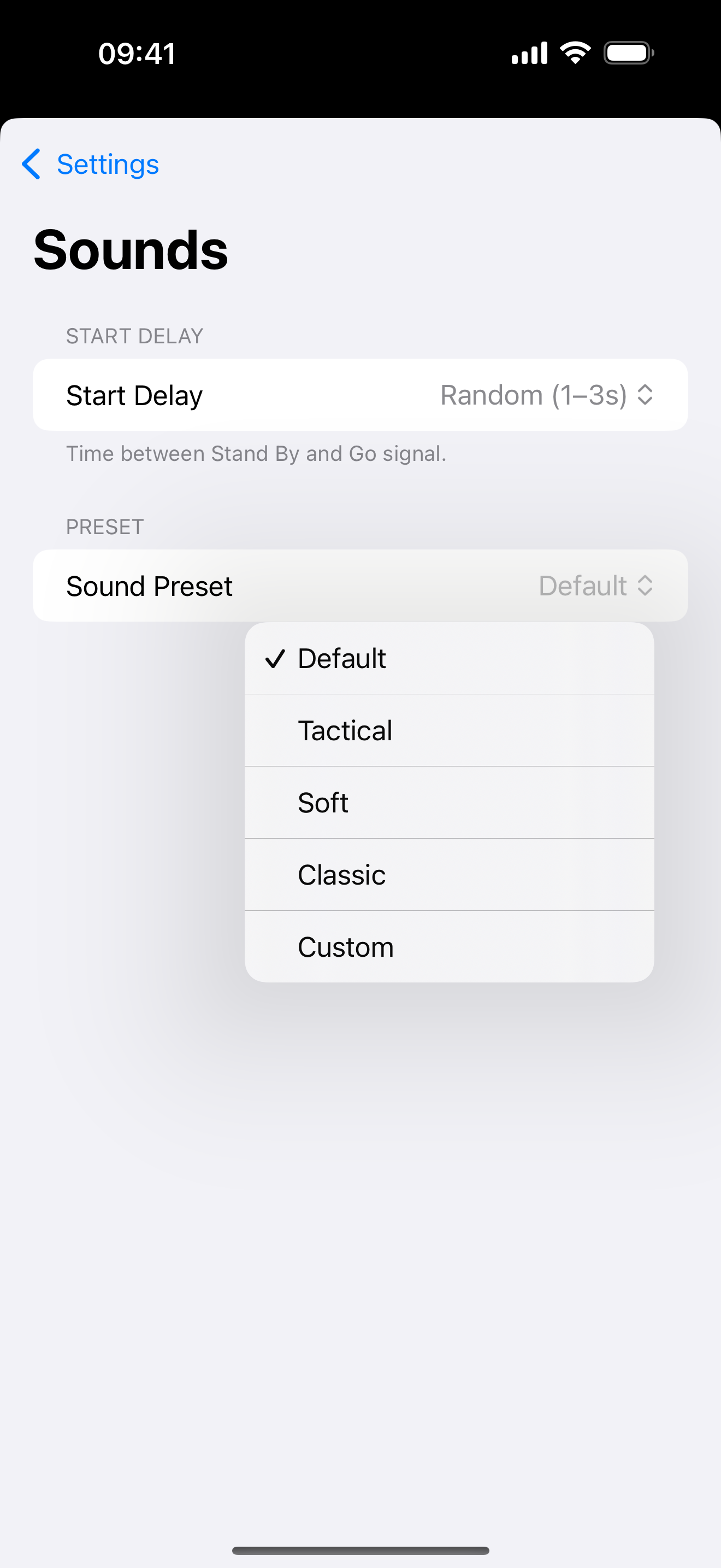 Sound presets