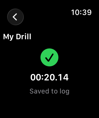 Drill saved to log